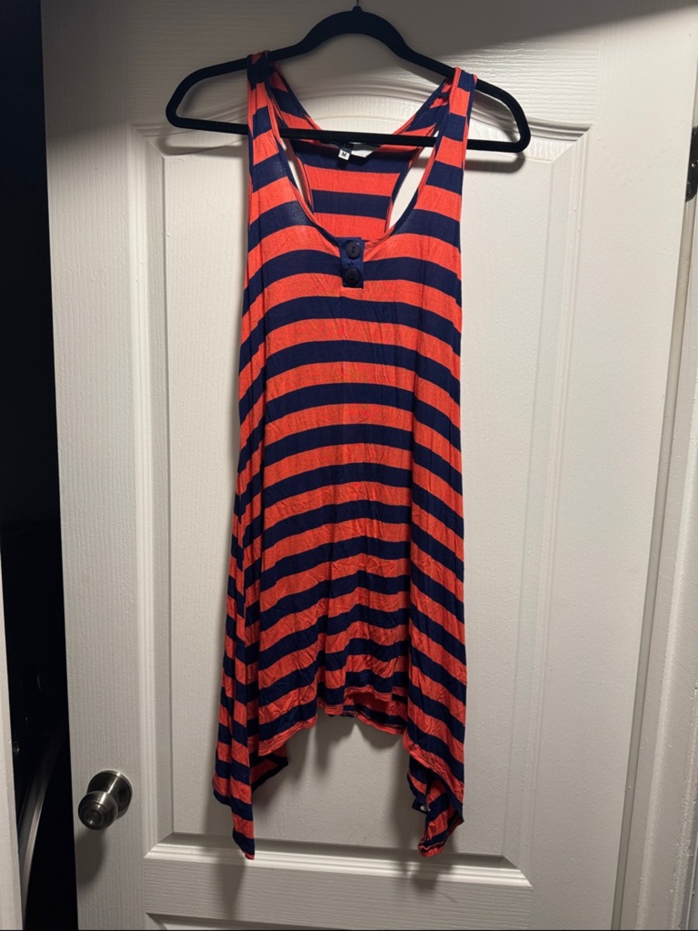 Splendid Red and Navy Striped Swim Coverup
